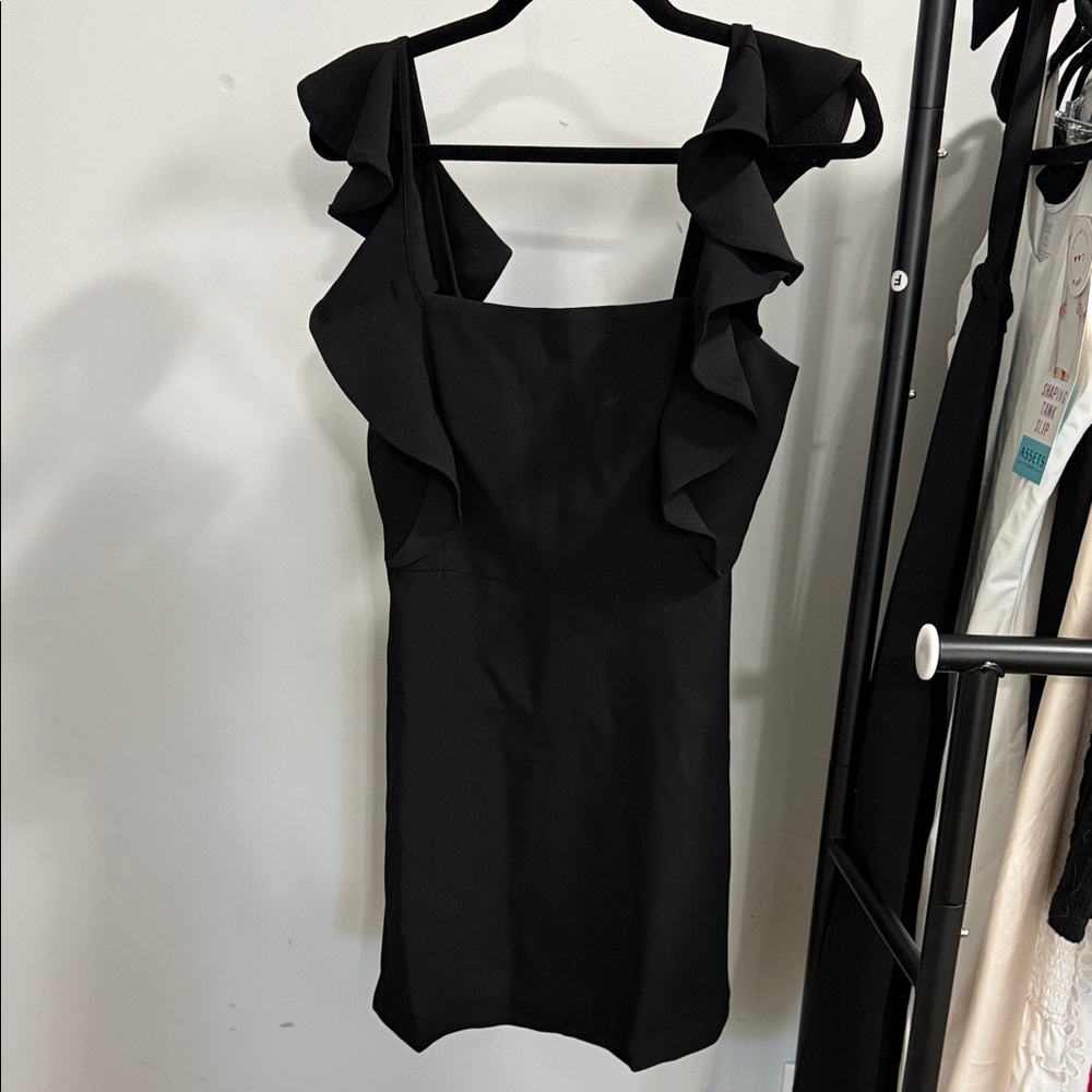 BCBGeneration Black Ruffle Mini Dress